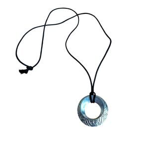 Royal Selangor Pewter Round Engraved Pendant Necklace